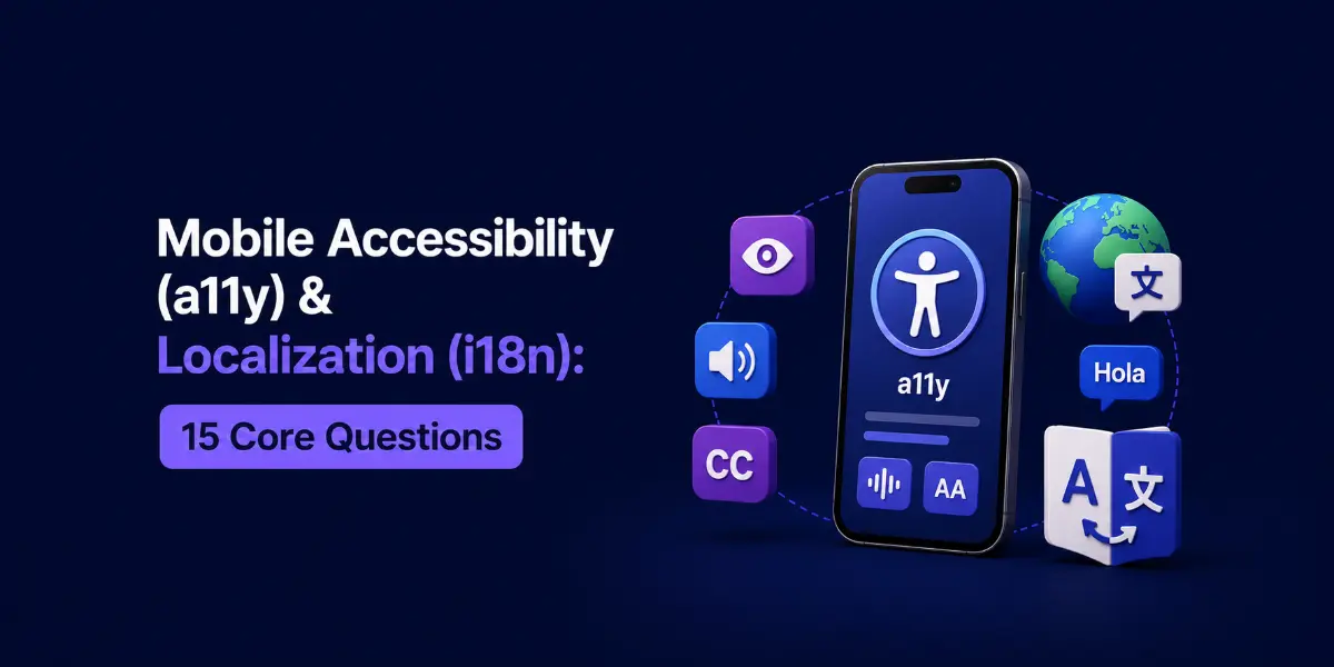 Mobile Accessibility (a11y) & Localization (i18n): 15 Core Questions