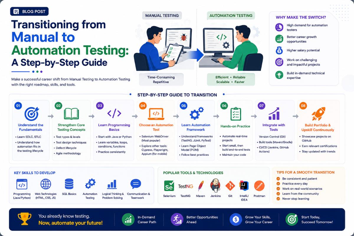 Transitioning from Manual to Automation Testing: A Step-by-Step Guide